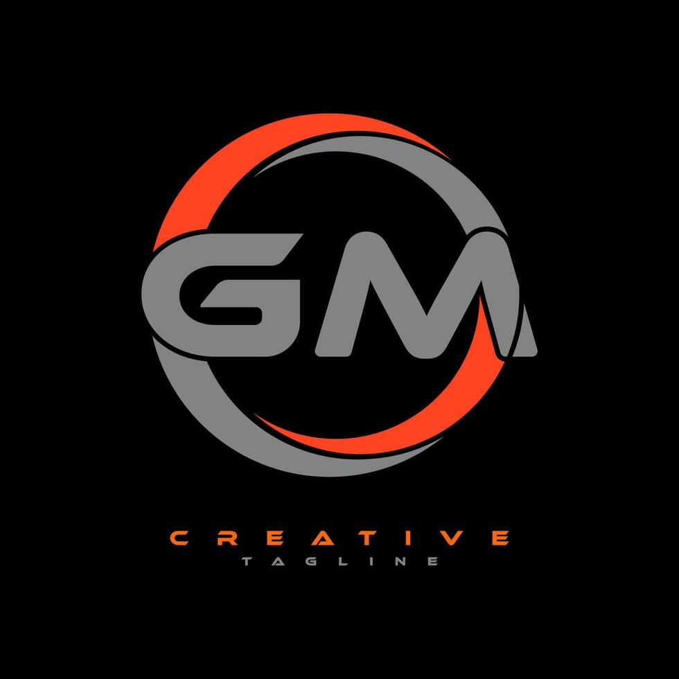 gm lettera logo design su nero sfondo. gm creativo iniziali lettera logo concetto. gm lettera design. professionista vettore