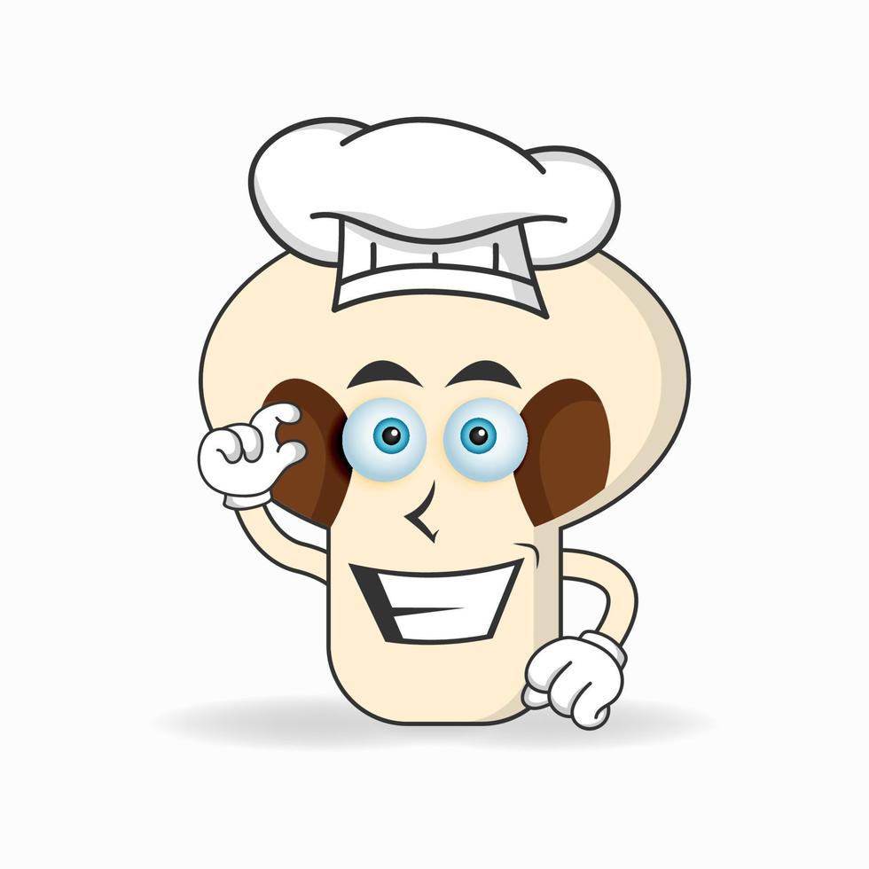 il personaggio mascotte dei funghi diventa uno chef. illustrazione vettoriale