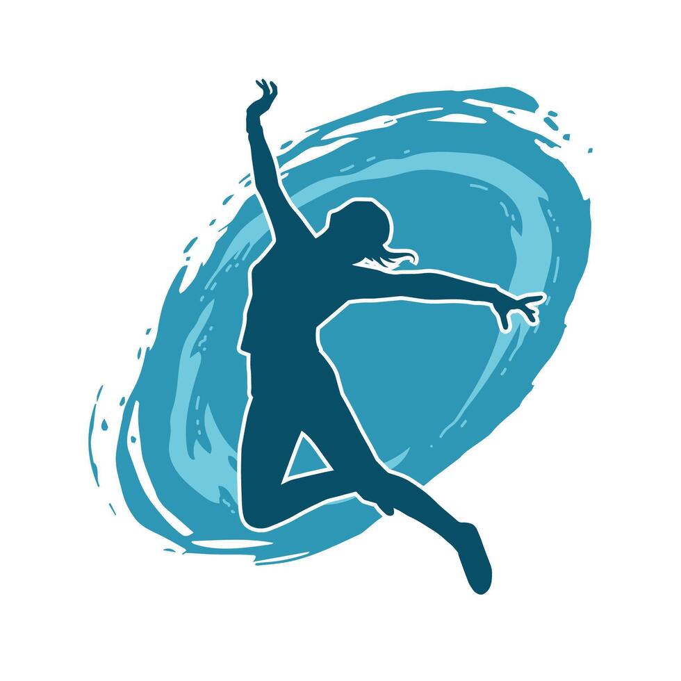 silhouette di un' femmina balletto ballerino nel azione posa. silhouette di un' ballerina ragazza danza posa. vettore
