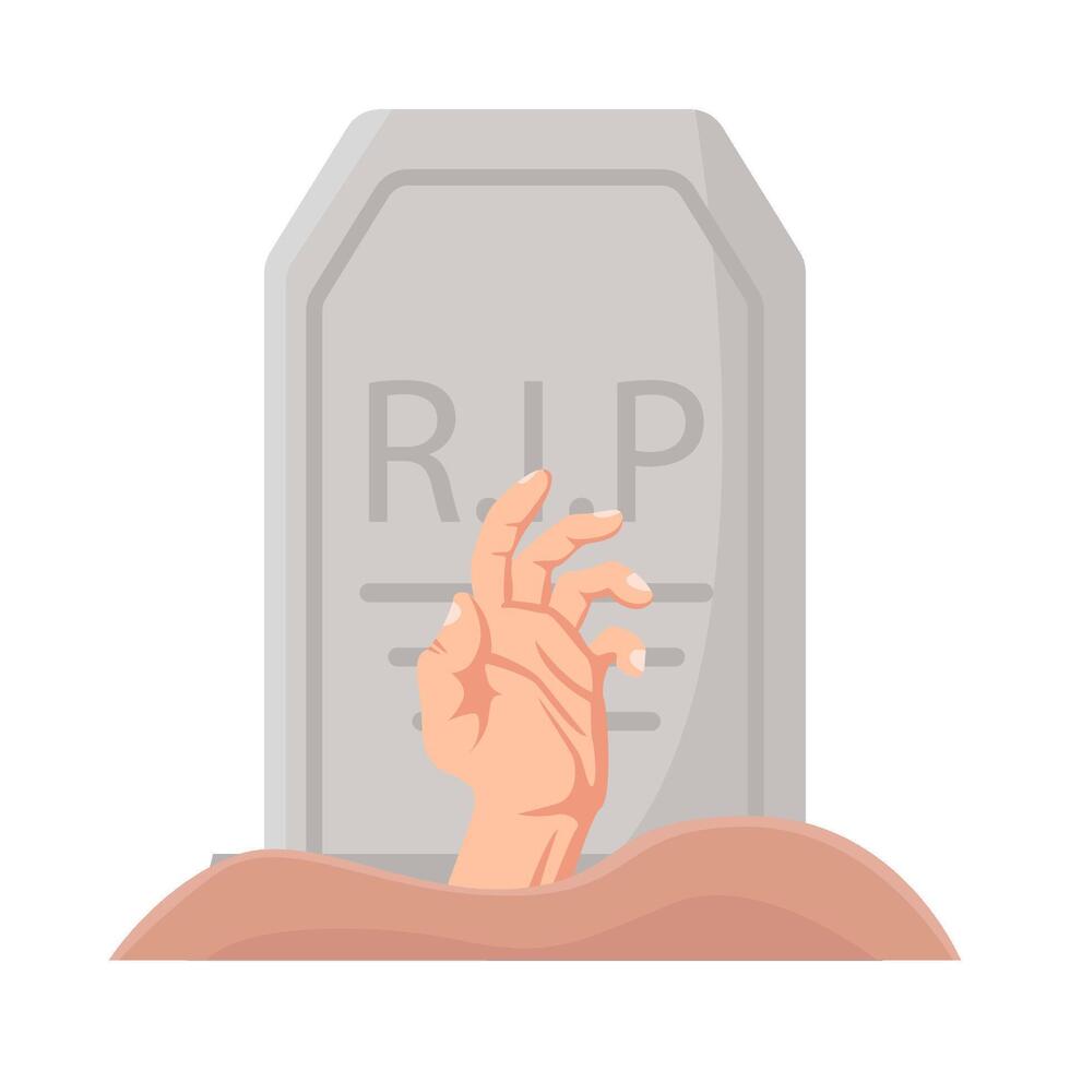 mano nel cimitero illustrazione vettore