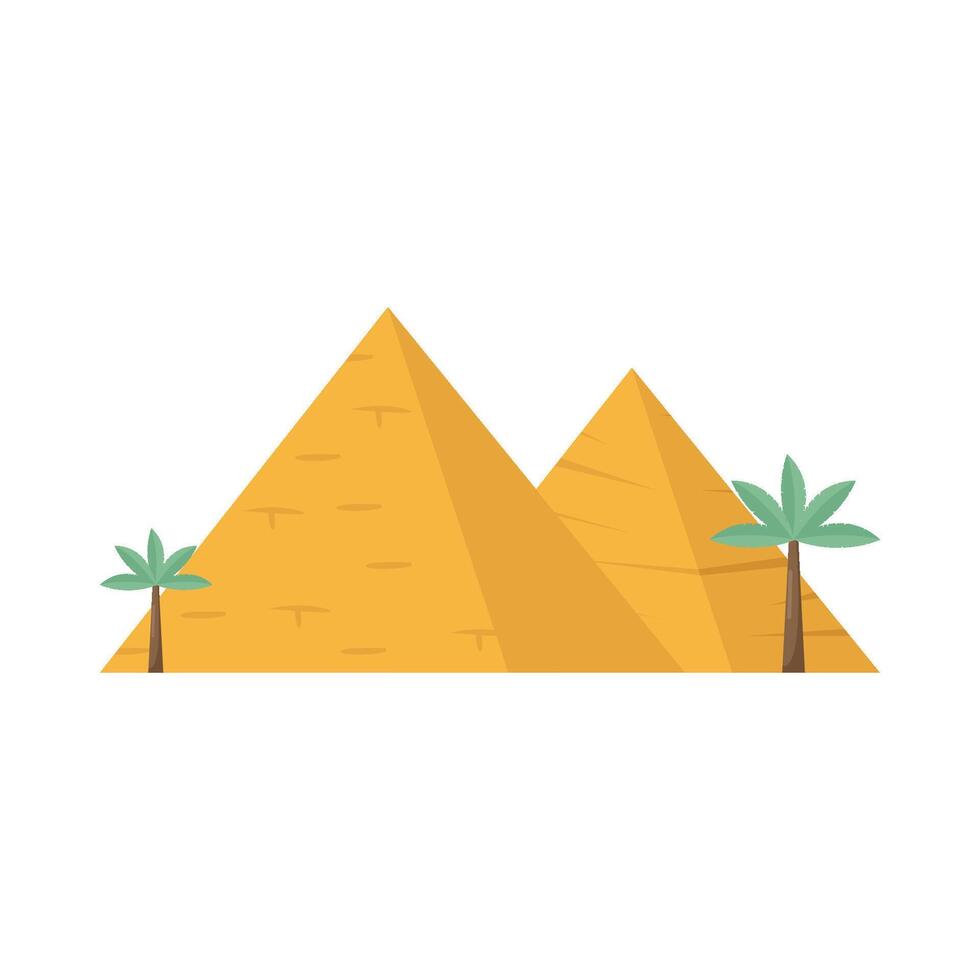 piramide con palma albero illustrazione vettore