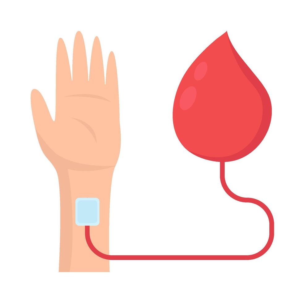 sangue infusione mano illustrazione vettore