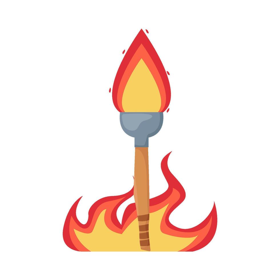 torcia fuoco con fuoco illustrazione vettore