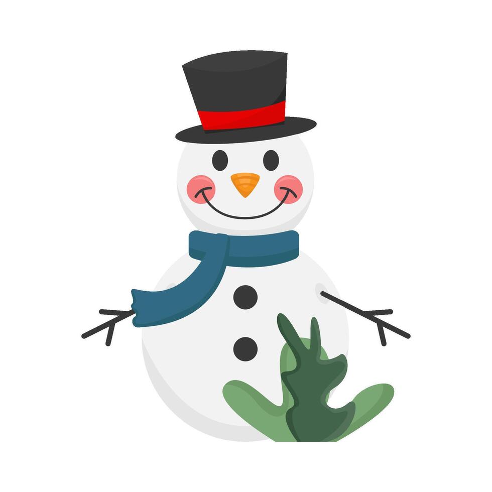 pupazzo di neve personaggio illustrazione vettore