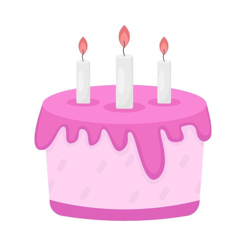 illustrazione della torta di compleanno vettore
