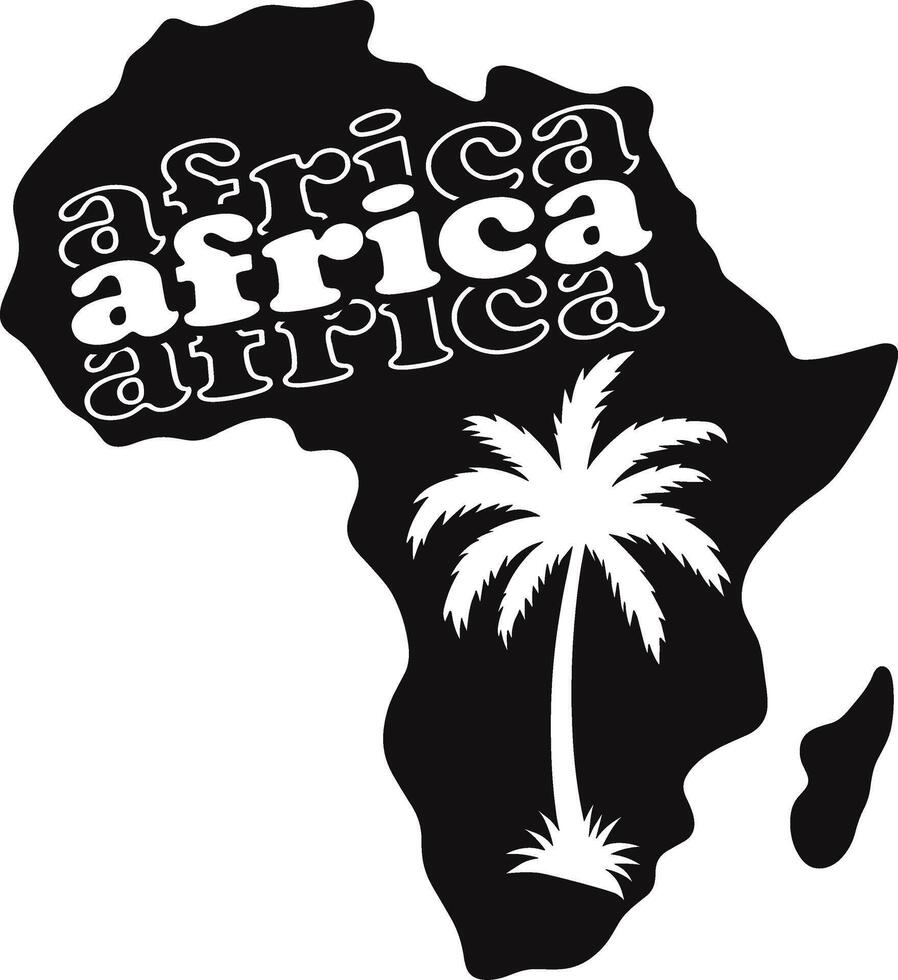 Africa carta geografica silhouette vettore