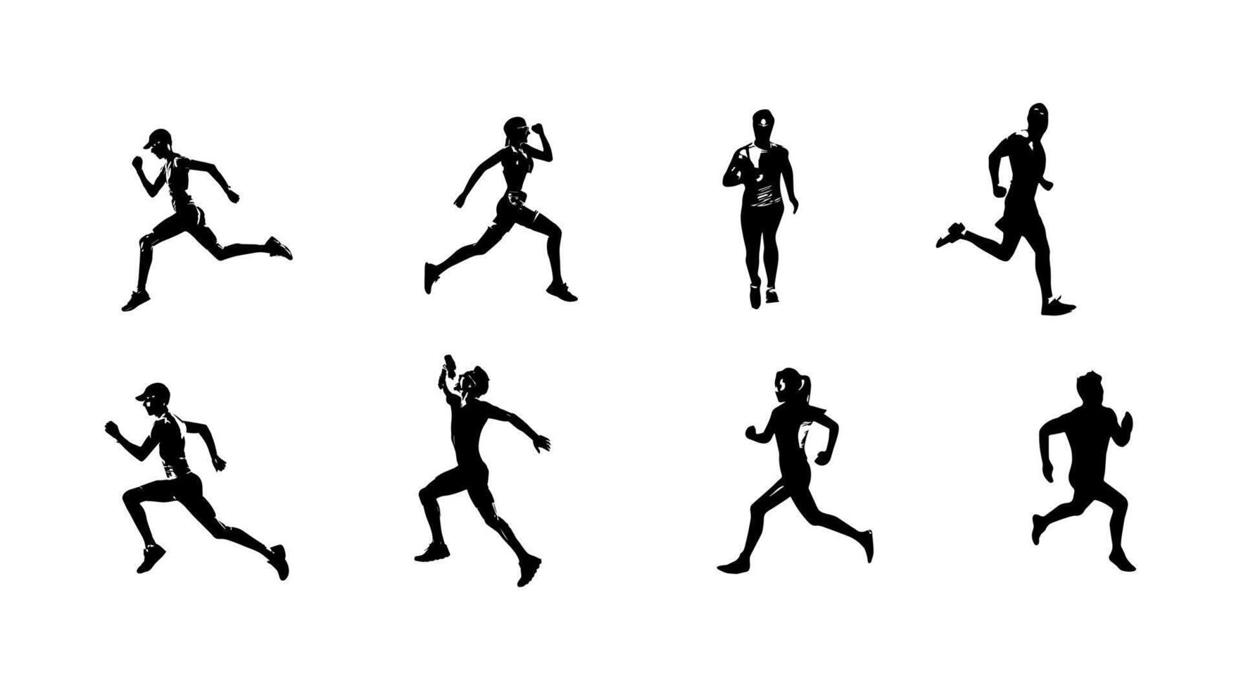 vettore illustrazione di in esecuzione atleta silhouette