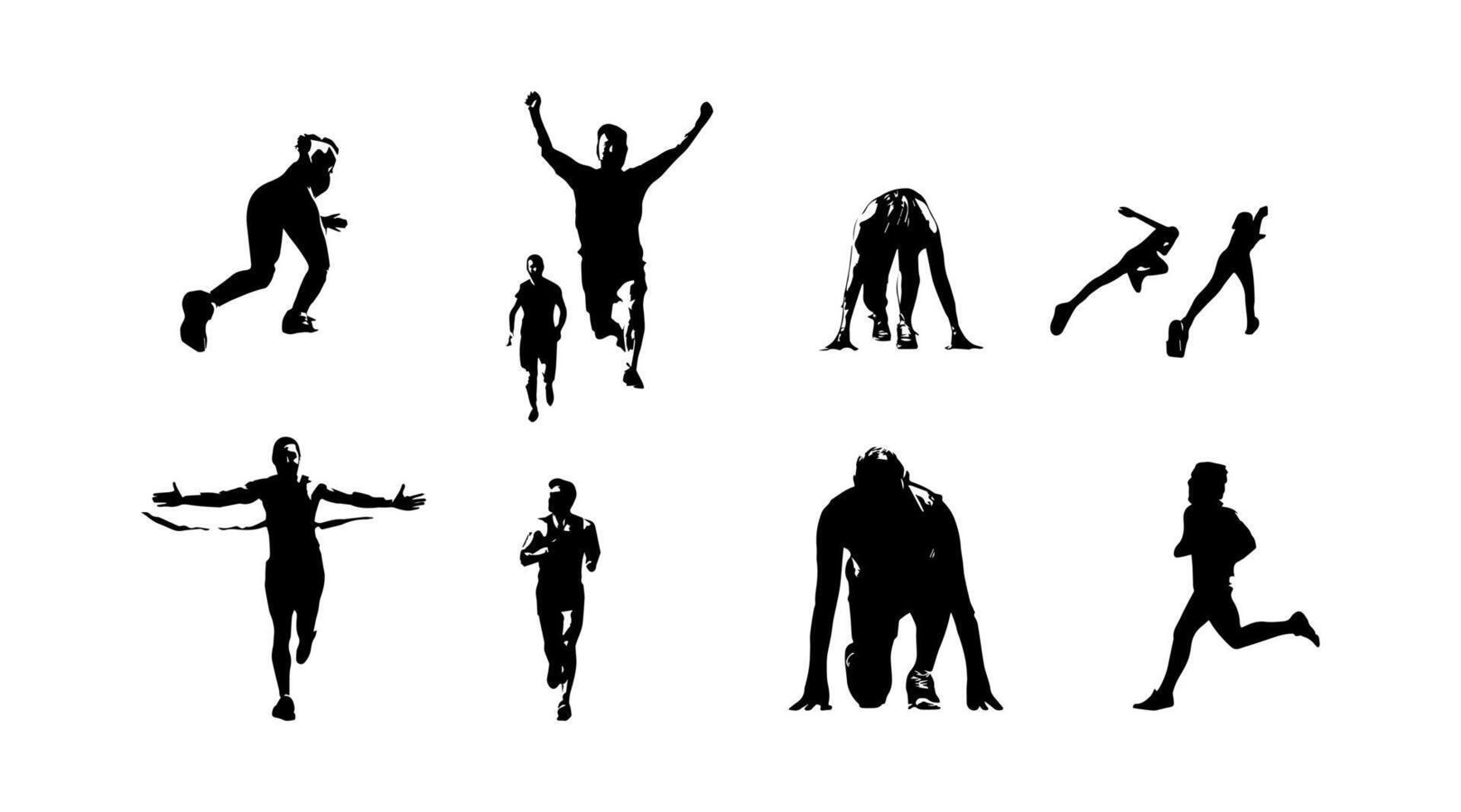 vettore illustrazione di in esecuzione atleta silhouette