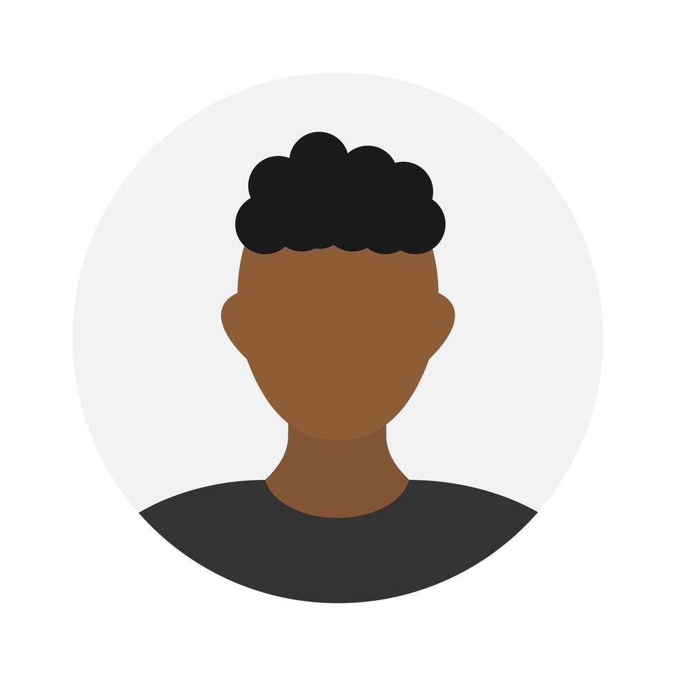 vuoto viso icona avatar con Riccio capelli. vettore illustrazione.