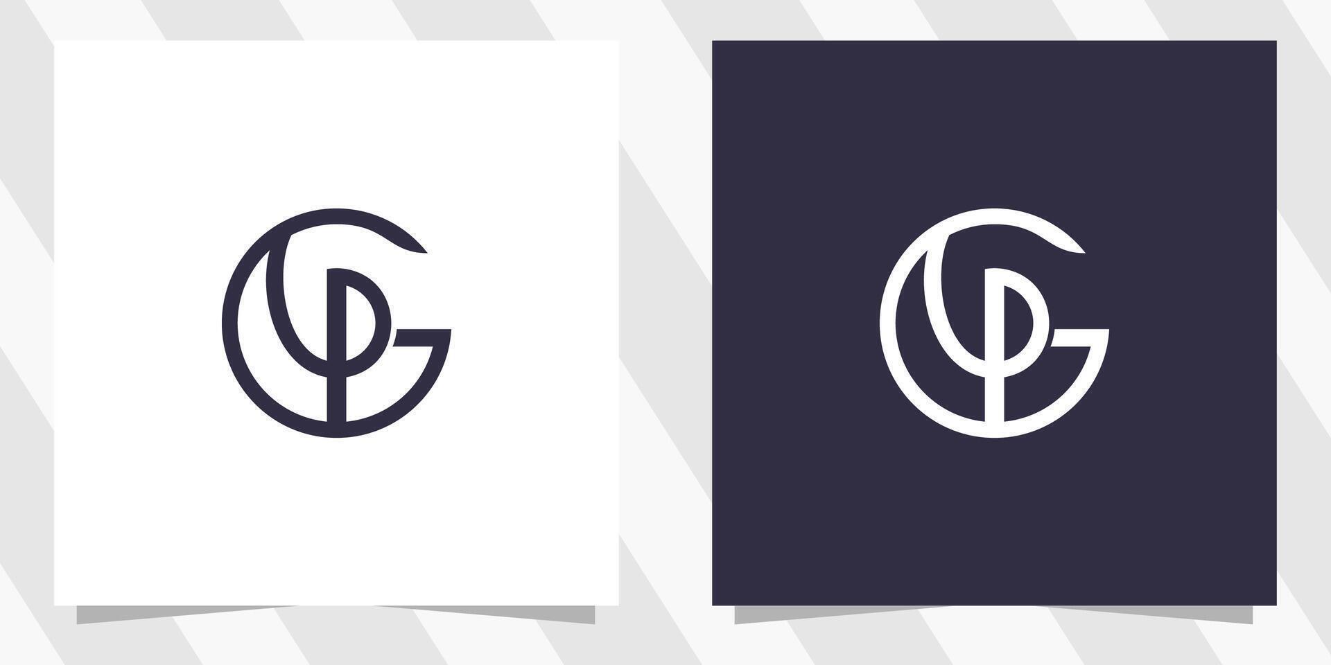 lettera gp pg logo design vettore