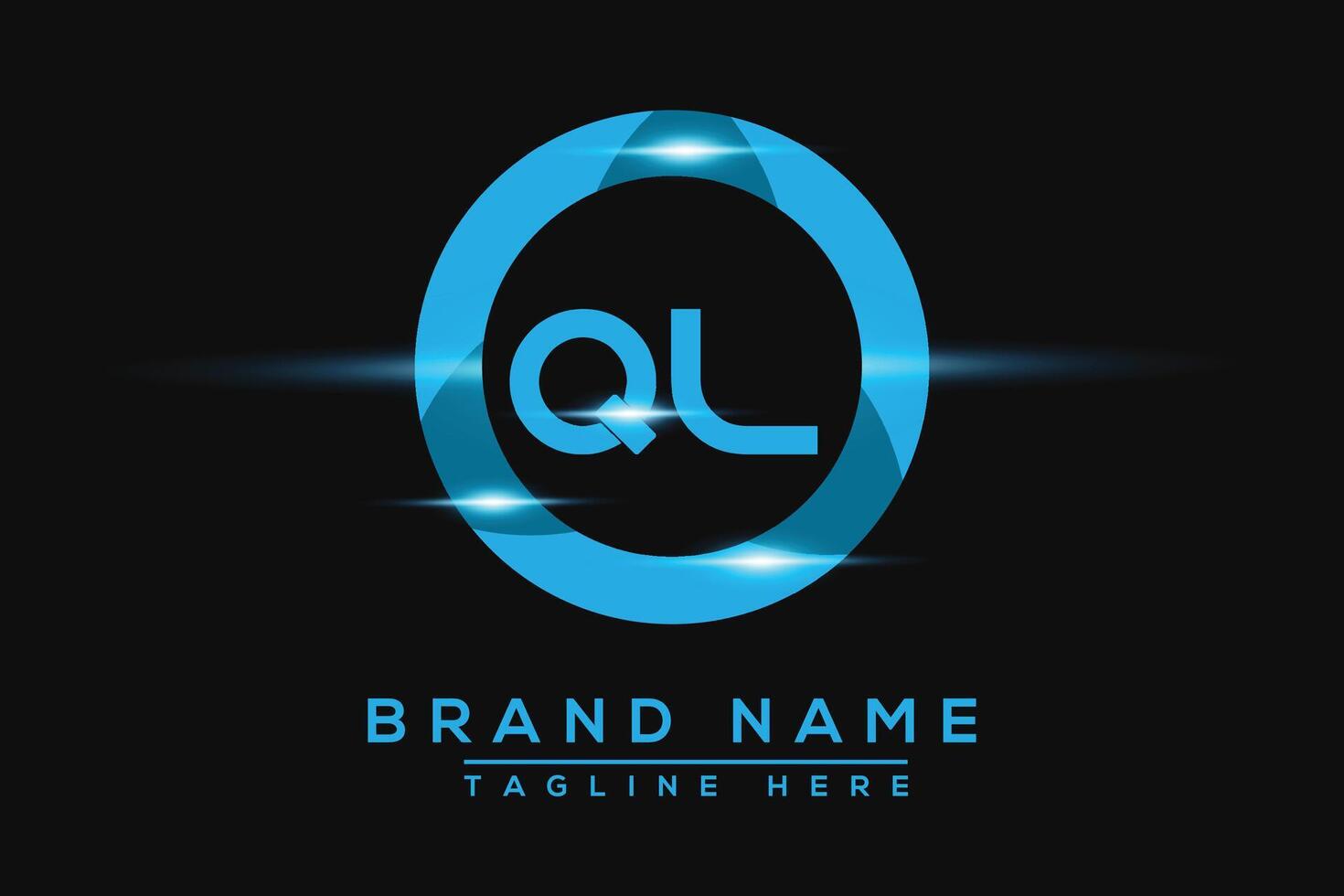 ql blu logo design. vettore logo design per attività commerciale.