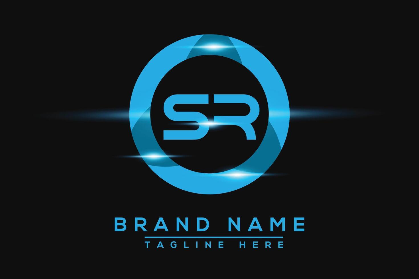 sr blu logo design. vettore logo design per attività commerciale.