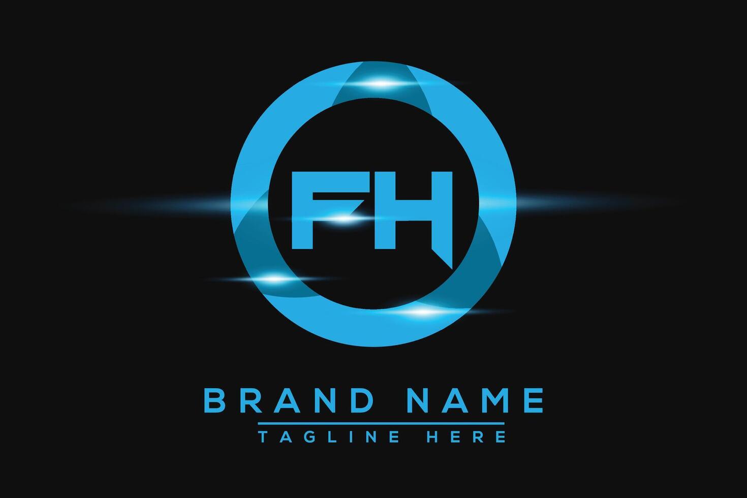 fh blu logo design. vettore logo design per attività commerciale.