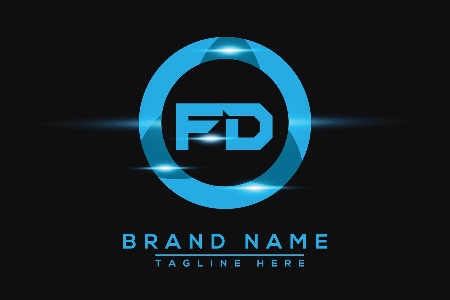 fd blu logo design. vettore logo design per attività commerciale.