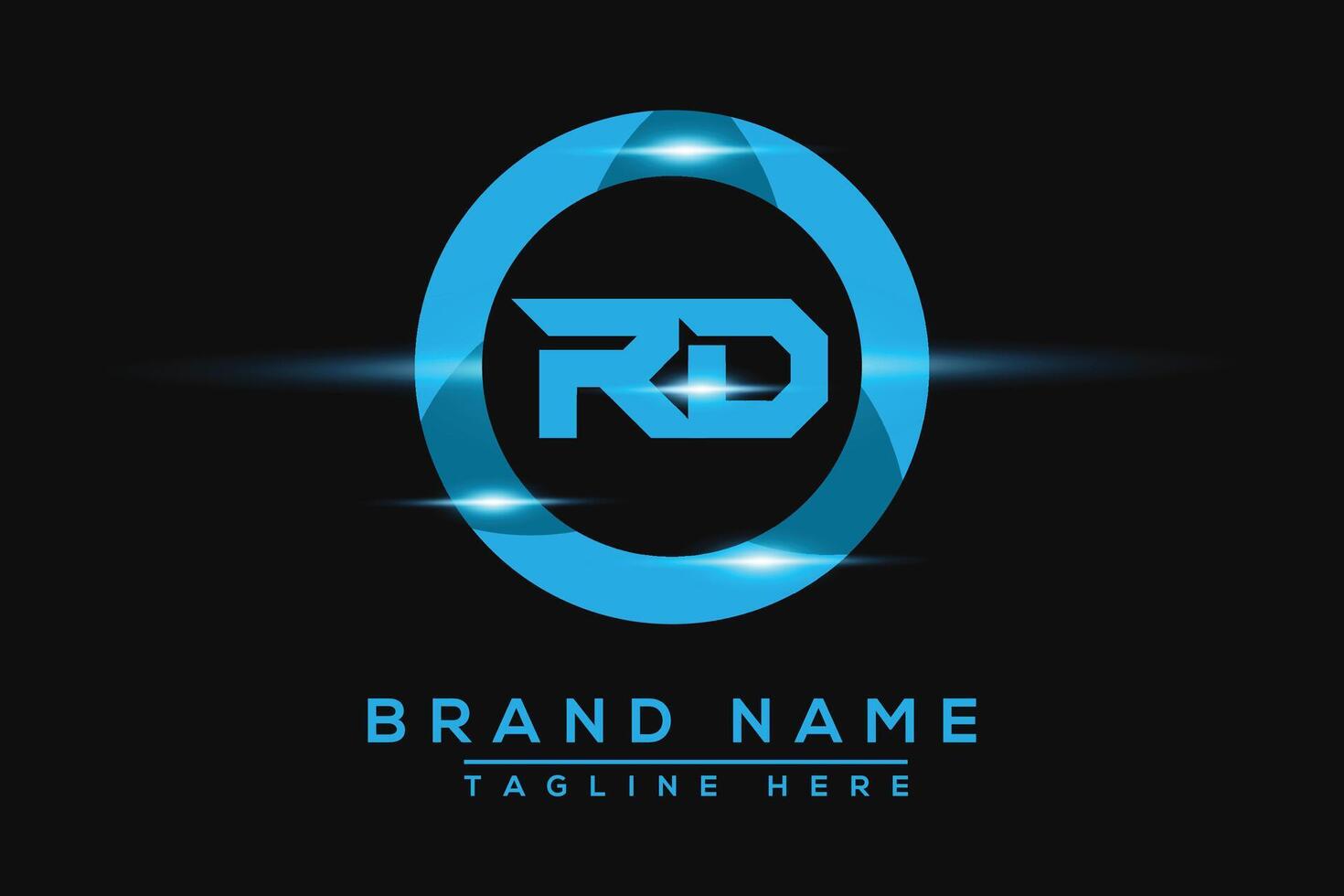 rd blu logo design. vettore logo design per attività commerciale.