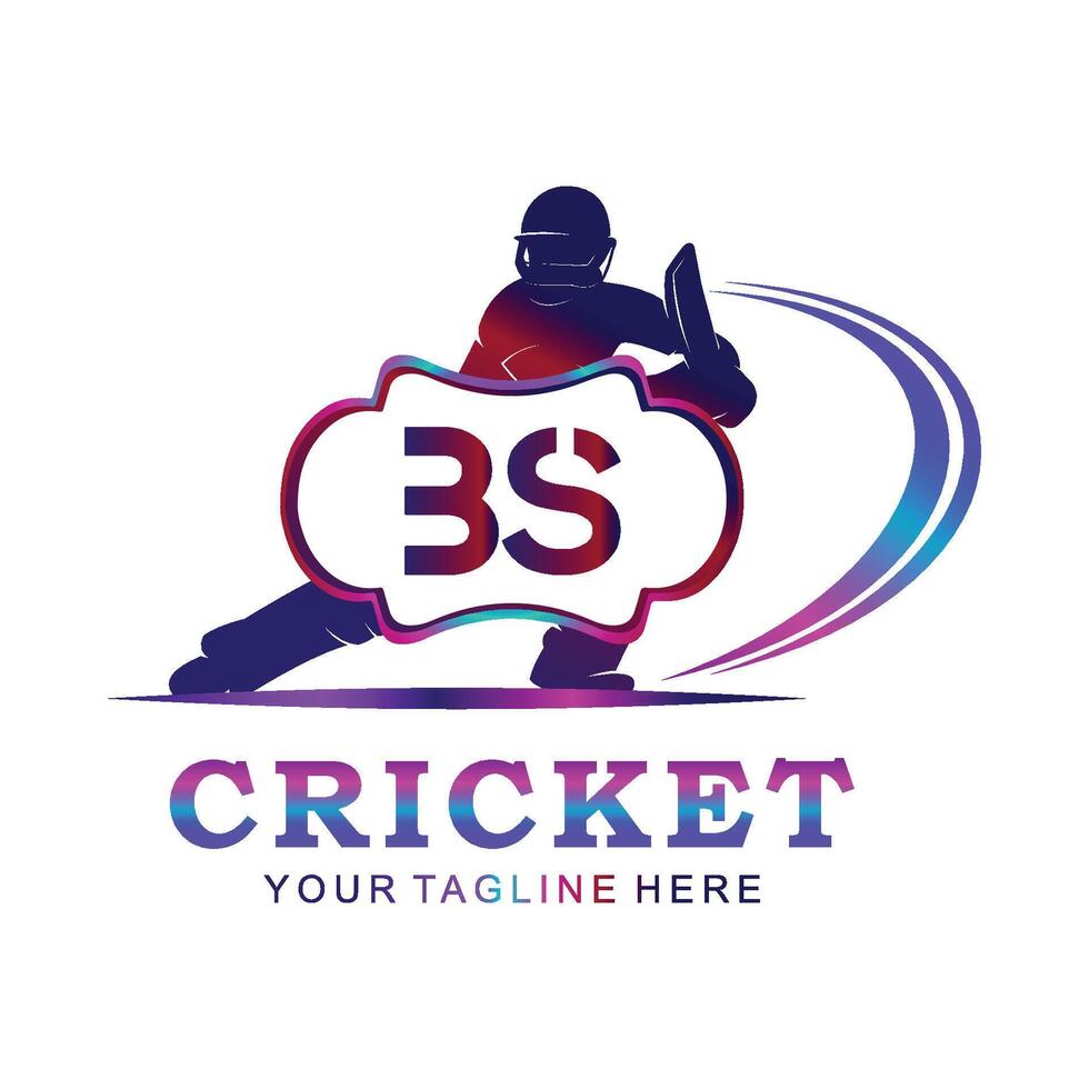 bs cricket logo, vettore illustrazione di cricket sport.