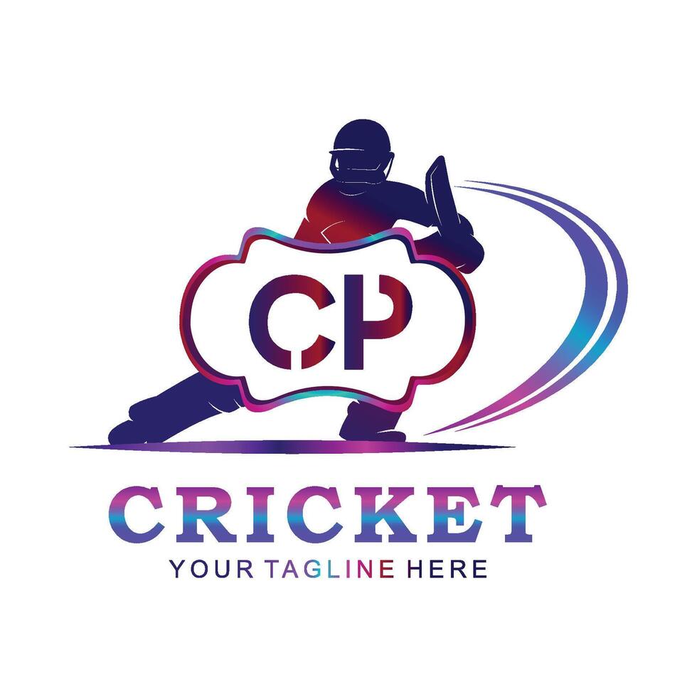 cp cricket logo, vettore illustrazione di cricket sport.