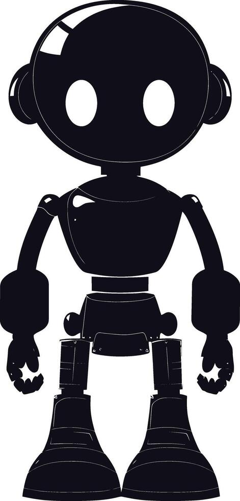 ai generato silhouette carino robot nero colore solo pieno corpo vettore