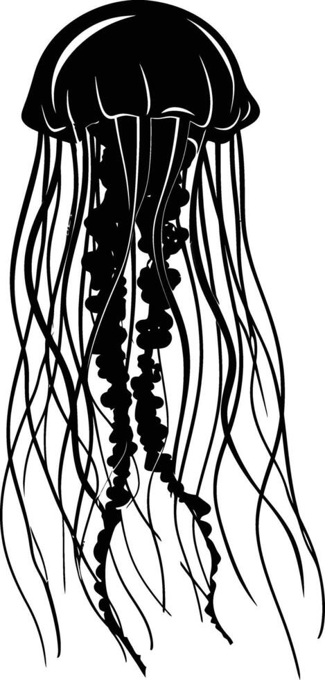 ai generato silhouette Medusa nero colore solo vettore