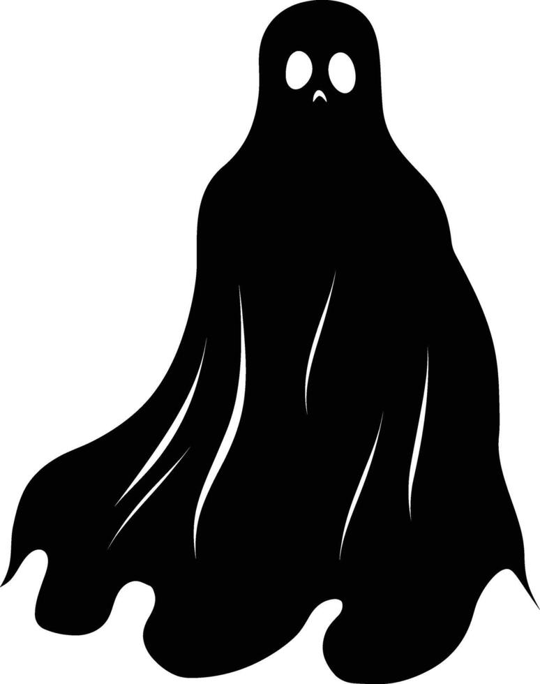 ai generato silhouette carino fantasma nero colore solo pieno corpo corpo vettore