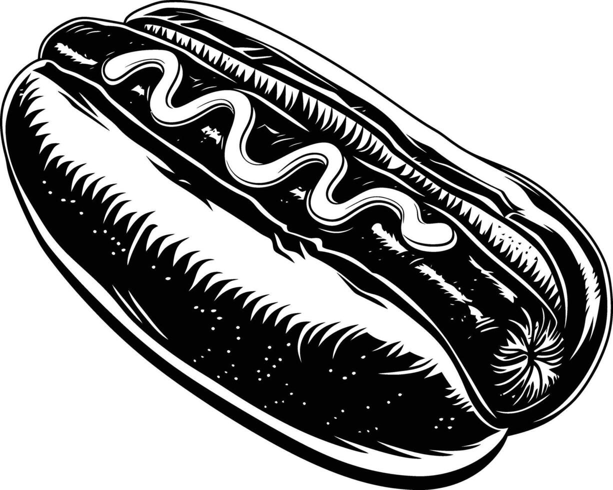 ai generato silhouette hot dog nero colore solo pieno corpo corpo vettore