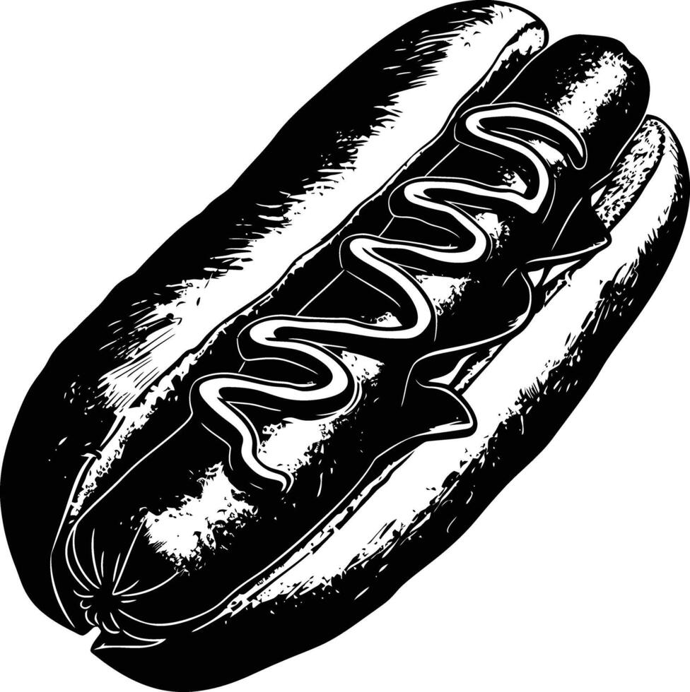 ai generato silhouette hot dog nero colore solo pieno corpo corpo vettore
