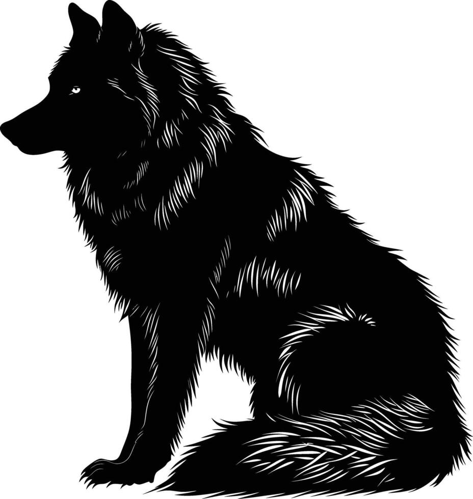 ai generato silhouette warewolf o di tanto in tanto licantropo o lycan mostro nero colore solo pieno corpo vettore