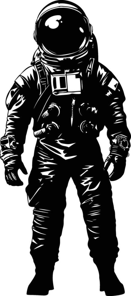ai generato silhouette astronauta nero colore solo pieno corpo vettore