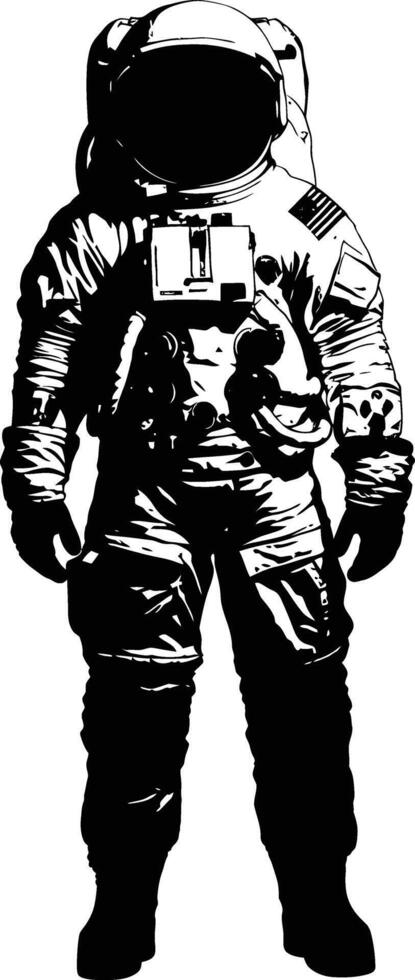 ai generato silhouette astronauta nero colore solo pieno corpo vettore