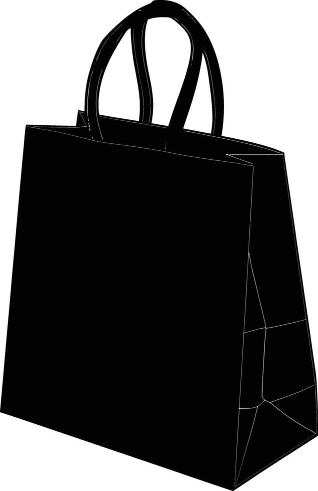 ai generato silhouette goodie Borsa nero colore solo vettore