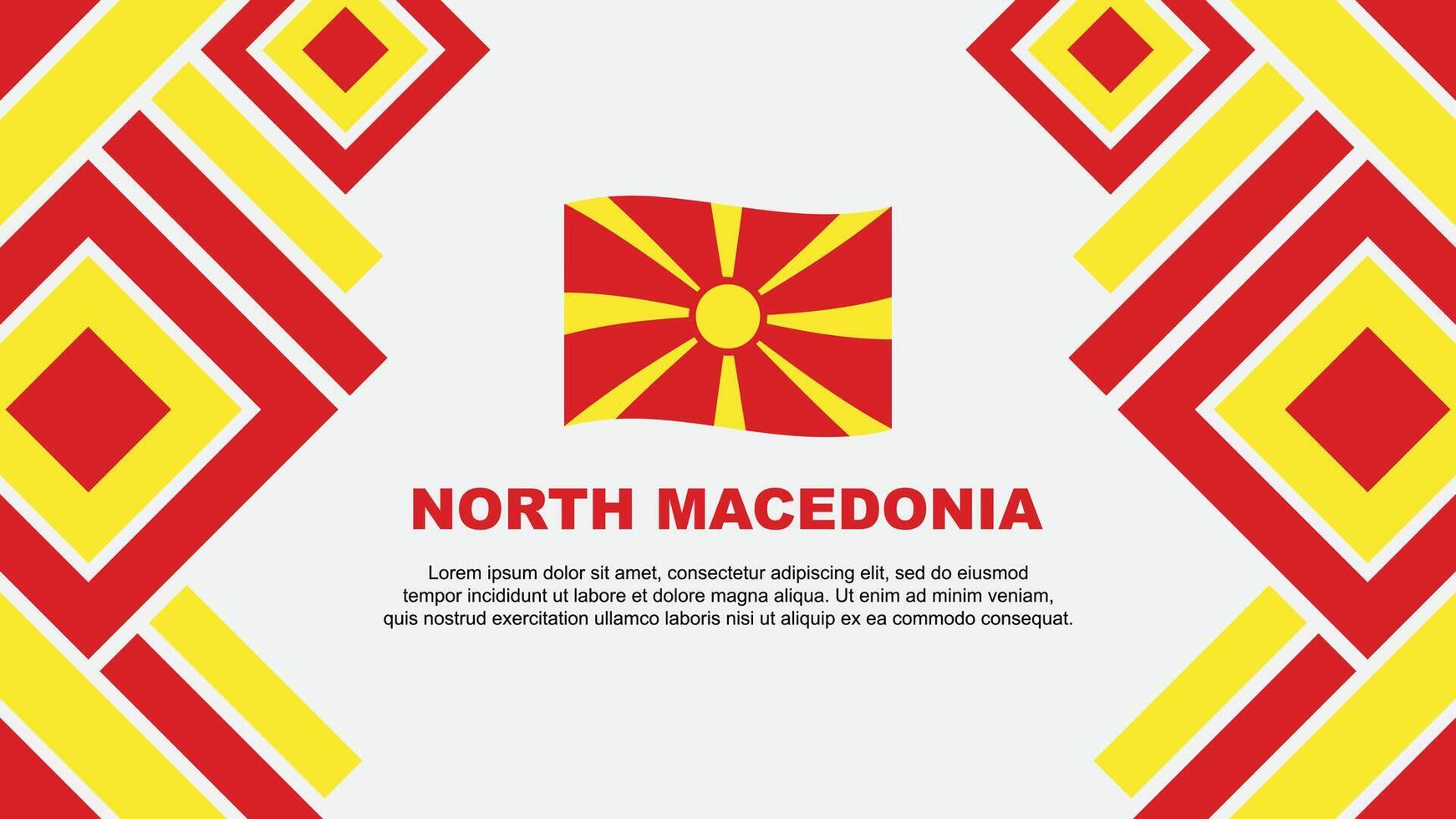 nord macedonia bandiera astratto sfondo design modello. nord macedonia indipendenza giorno bandiera sfondo vettore illustrazione. nord macedonia