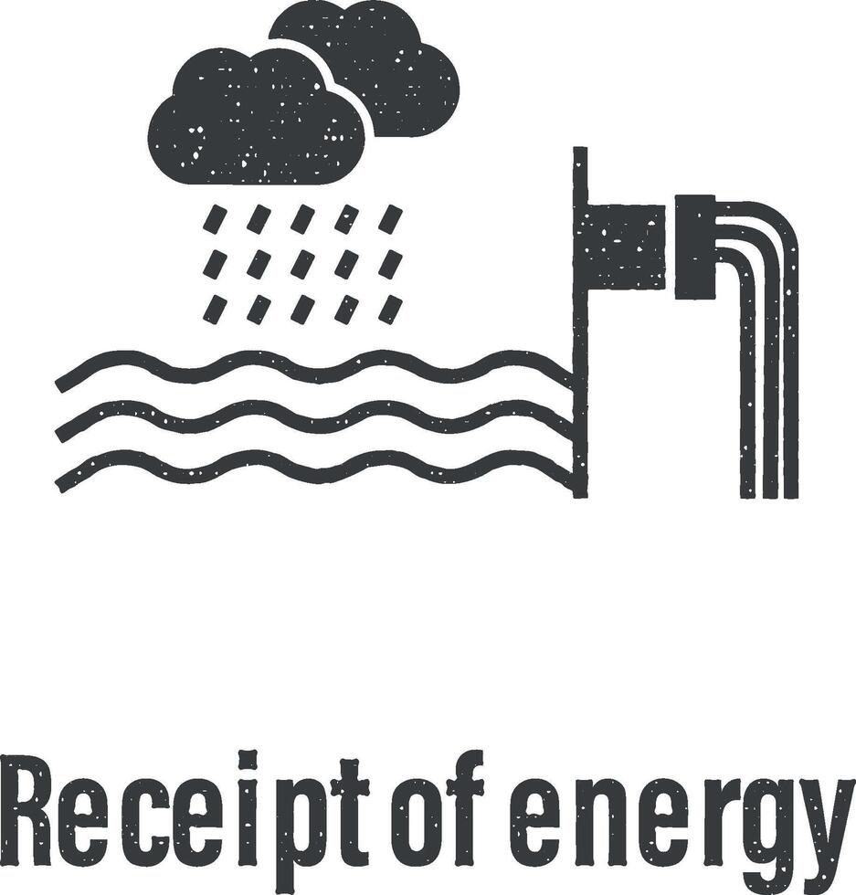 ricevuta di energia icona vettore illustrazione nel francobollo stile