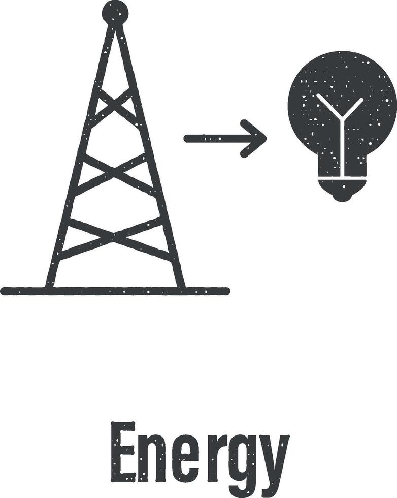 energia icona vettore illustrazione nel francobollo stile