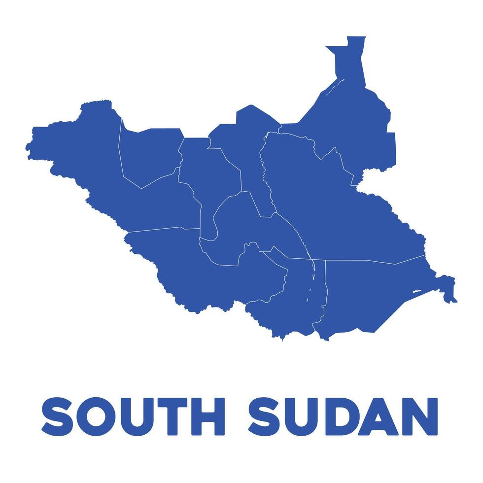 dettagliato Sud Sudan carta geografica vettore