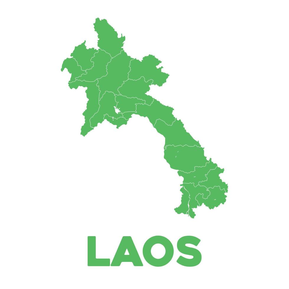 dettagliato Laos carta geografica vettore