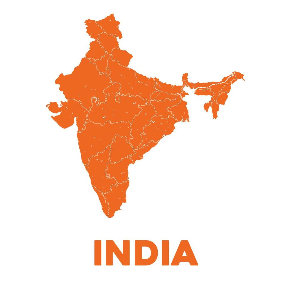 dettagliato India carta geografica vettore