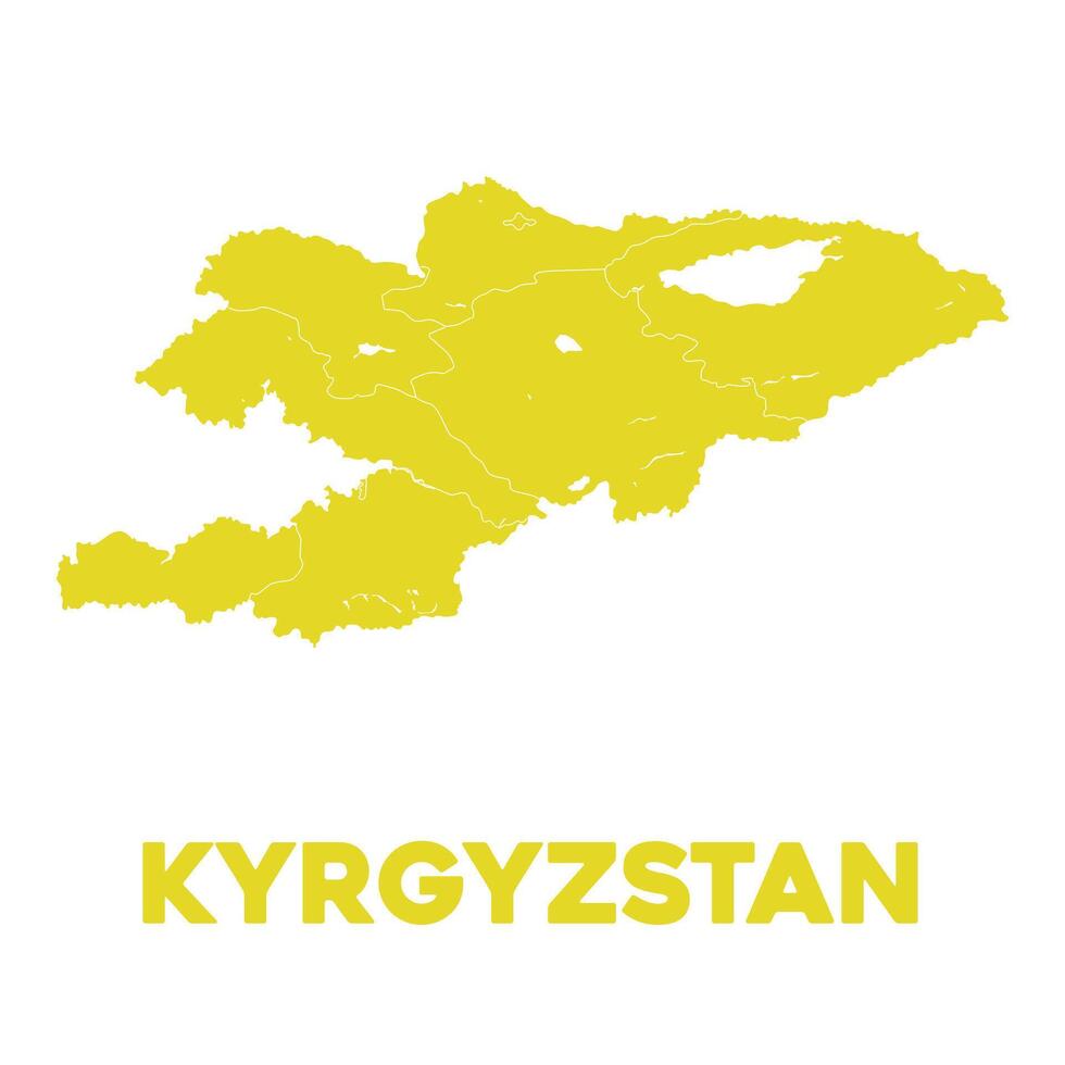 dettagliato Kyrgyzstan carta geografica vettore