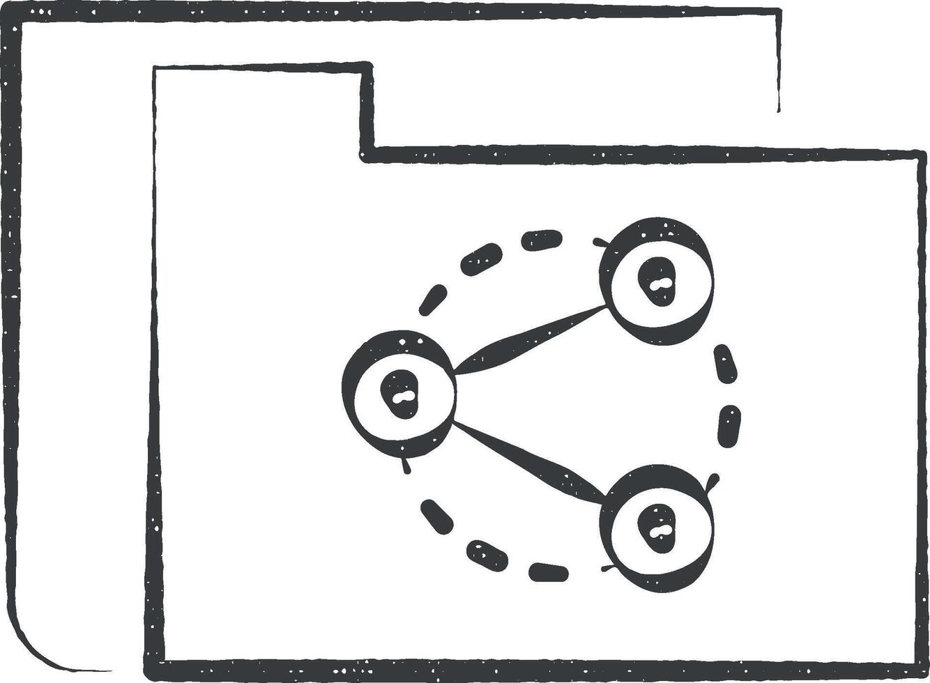 file condivisione icona vettore illustrazione nel francobollo stile