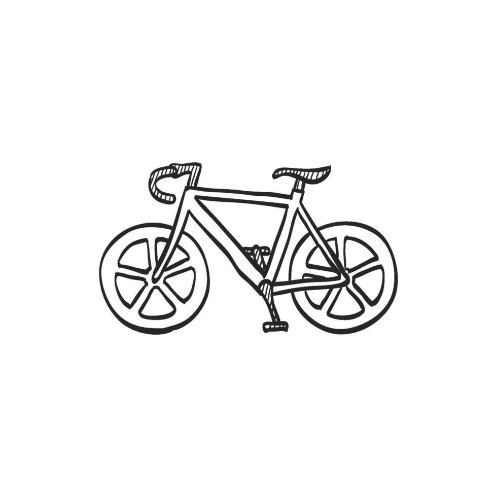 mano disegnato schizzo icona strada bicicletta vettore