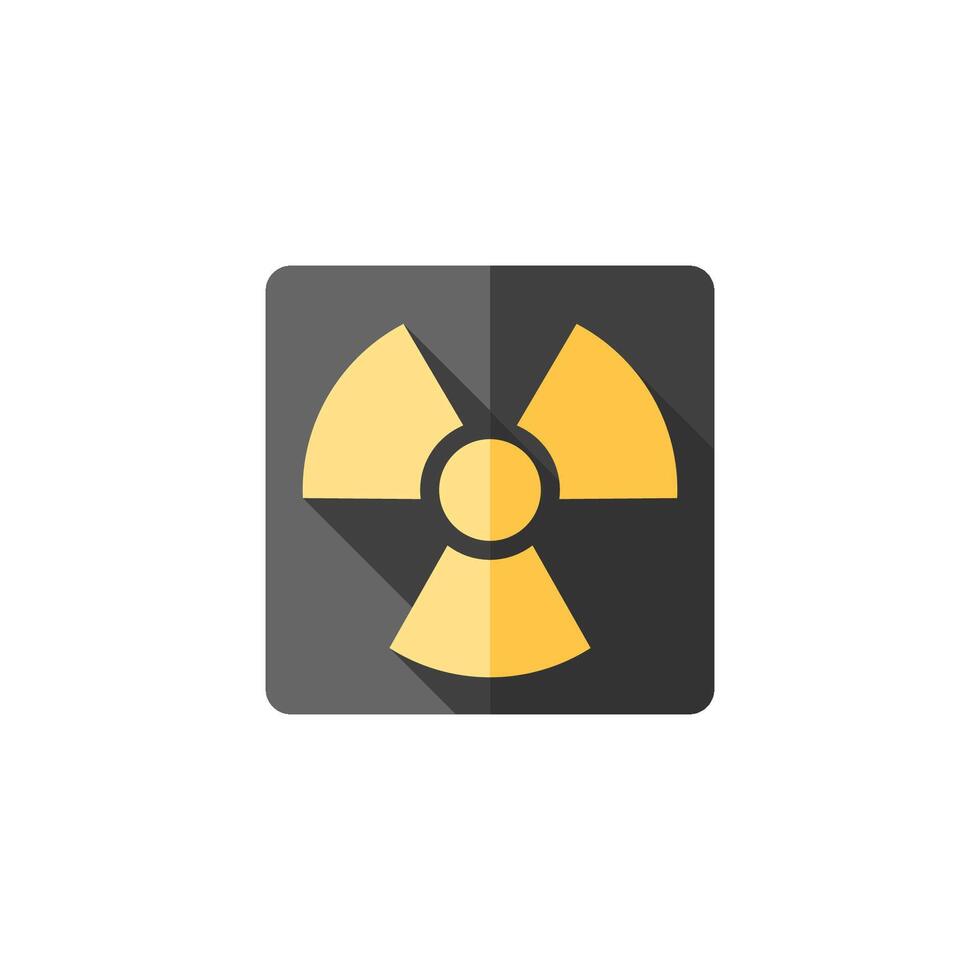 radioattivo simbolo icona nel piatto colore stile. scienza ricerca energia nucleare rifiuto vettore