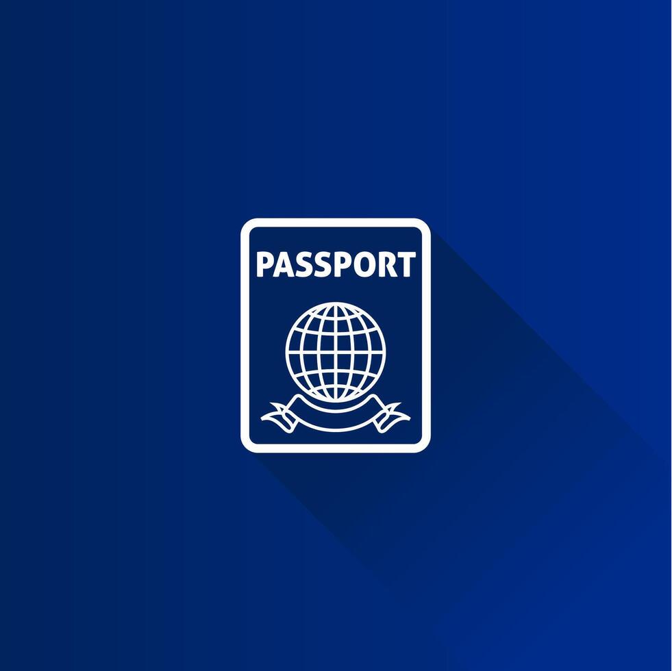 passaporto piatto colore icona lungo ombra vettore illustrazione