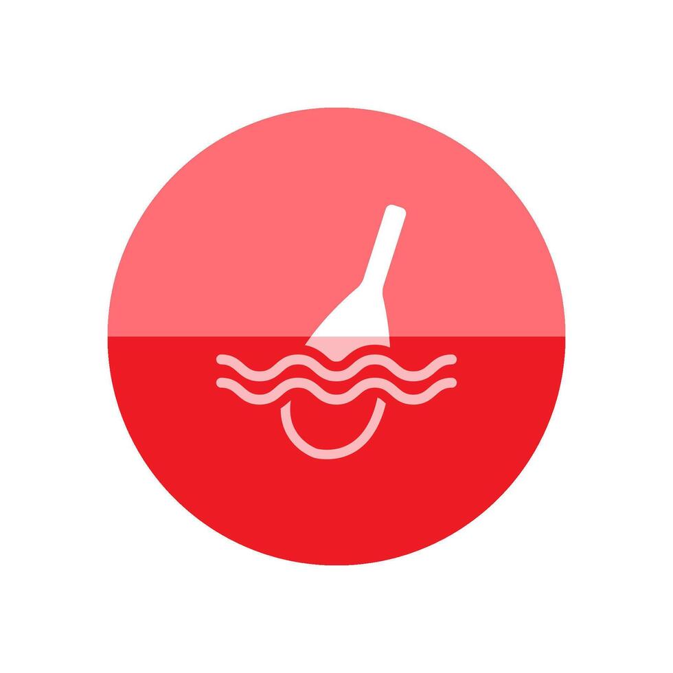 pesca galleggiante icona nel piatto colore cerchio stile. sport tempo libero acqua mare lago fiume bobber attrezzatura vettore