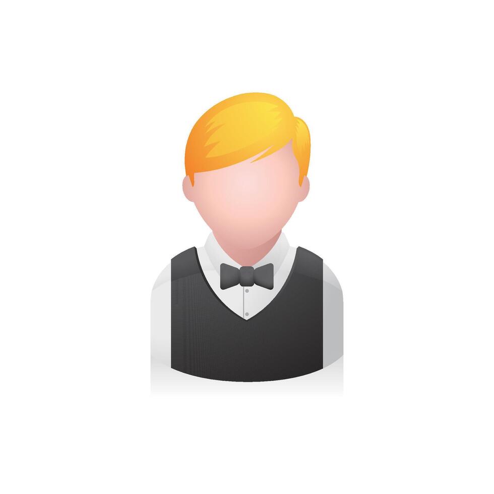 Cameriere avatar icona nel colori. vettore