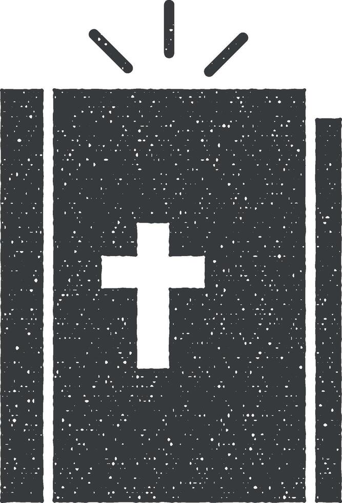 beneficenza, Bibbia vettore icona illustrazione con francobollo effetto