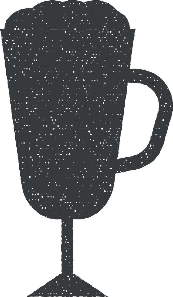 boccale di birra icona vettore illustrazione nel francobollo stile