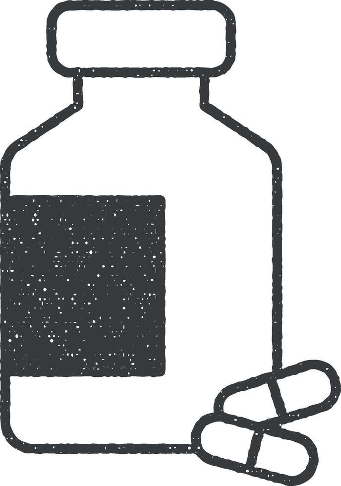 capsula medicazione icona vettore illustrazione nel francobollo stile
