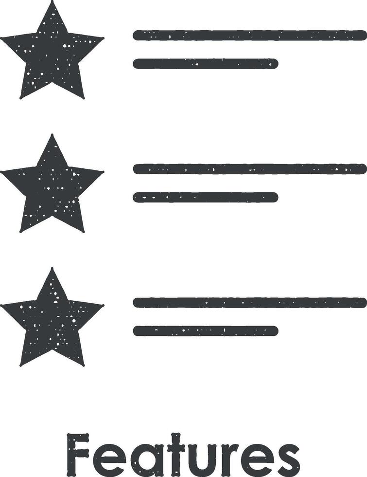 stella, Caratteristiche vettore icona illustrazione con francobollo effetto
