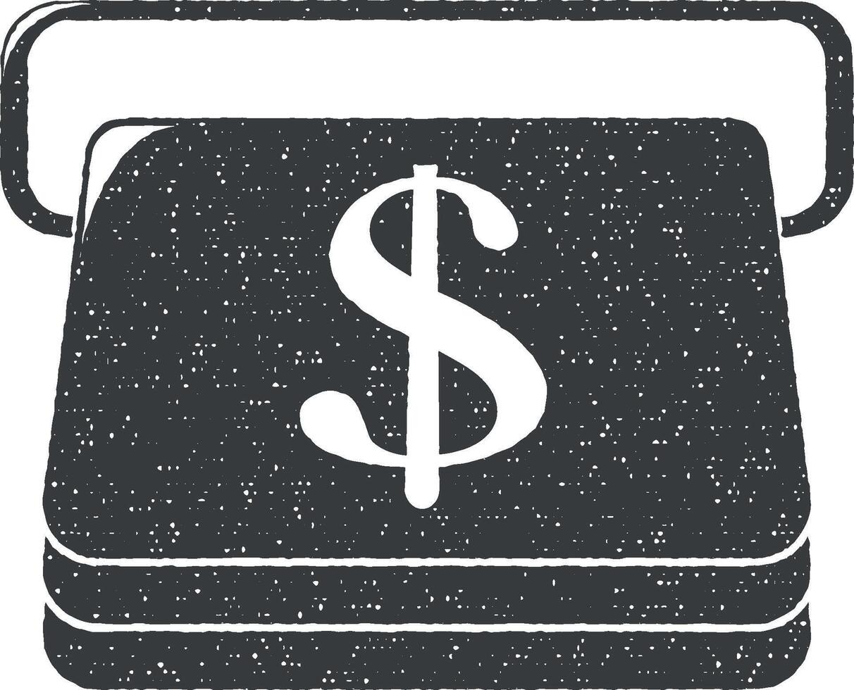 credito carta per ATM vettore icona illustrazione con francobollo effetto