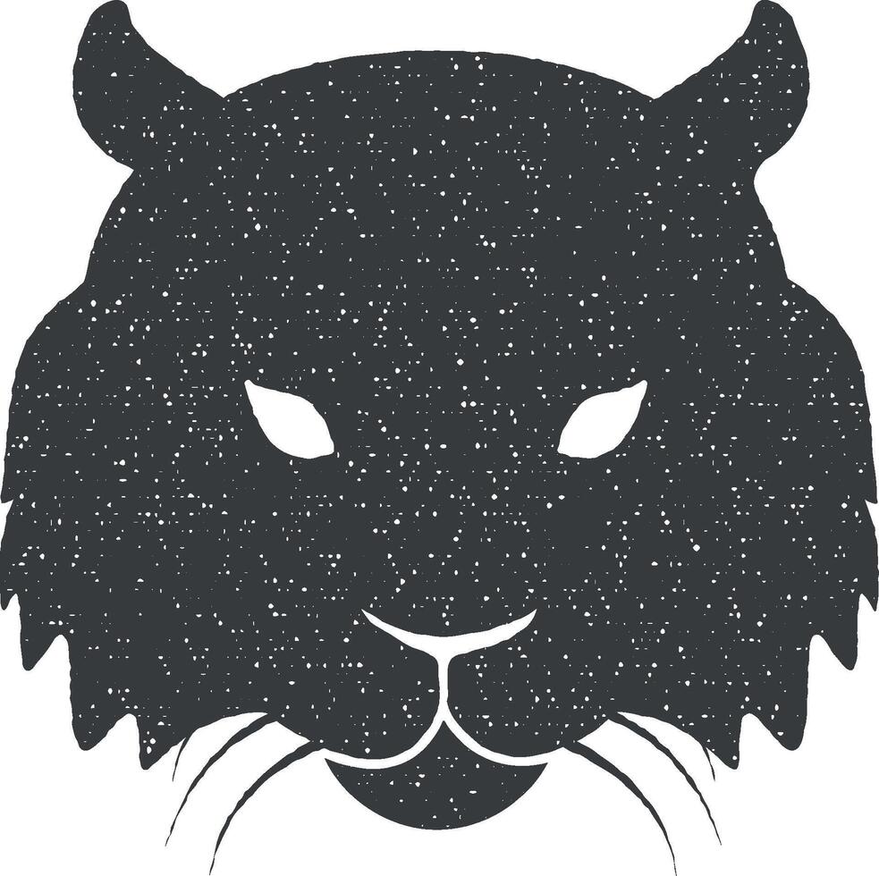 testa di leonessa silhouette vettore icona illustrazione con francobollo effetto