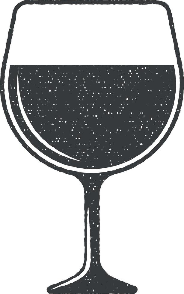 un' bicchiere di Cognac vettore icona illustrazione con francobollo effetto